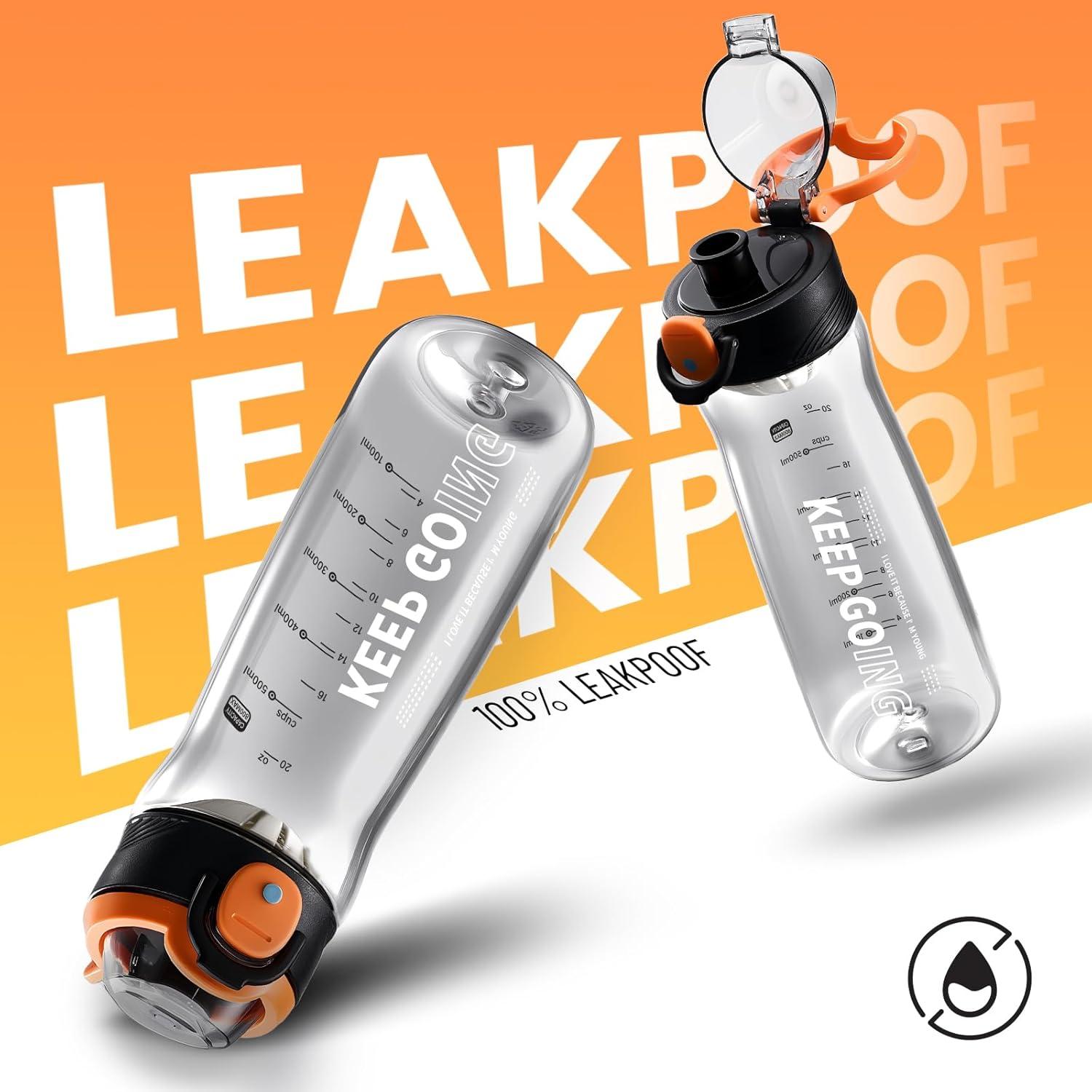 Botella de Agua Deportiva Lizhluzh 800ml a Prueba de Fugas