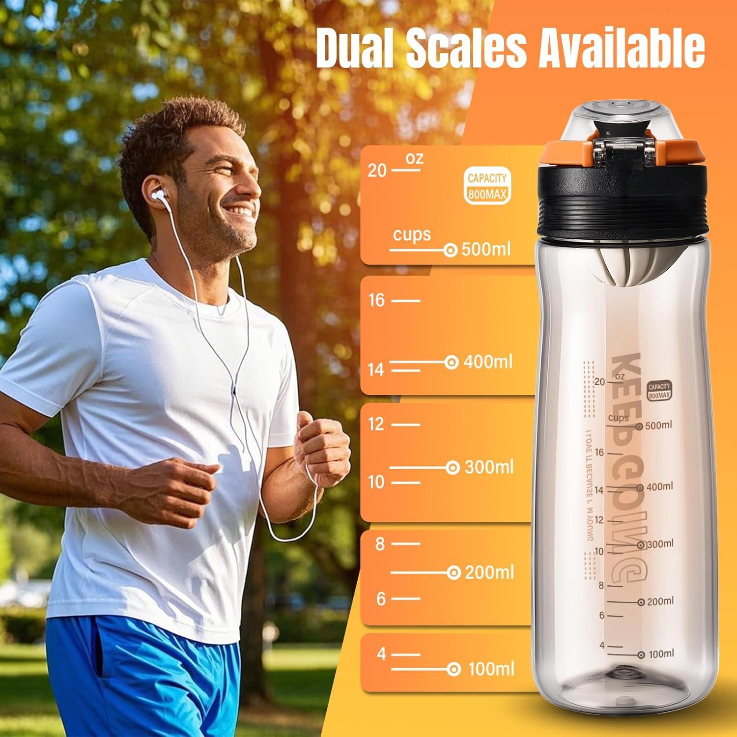 Botella de Agua Deportiva Lizhluzh 800ml a Prueba de Fugas