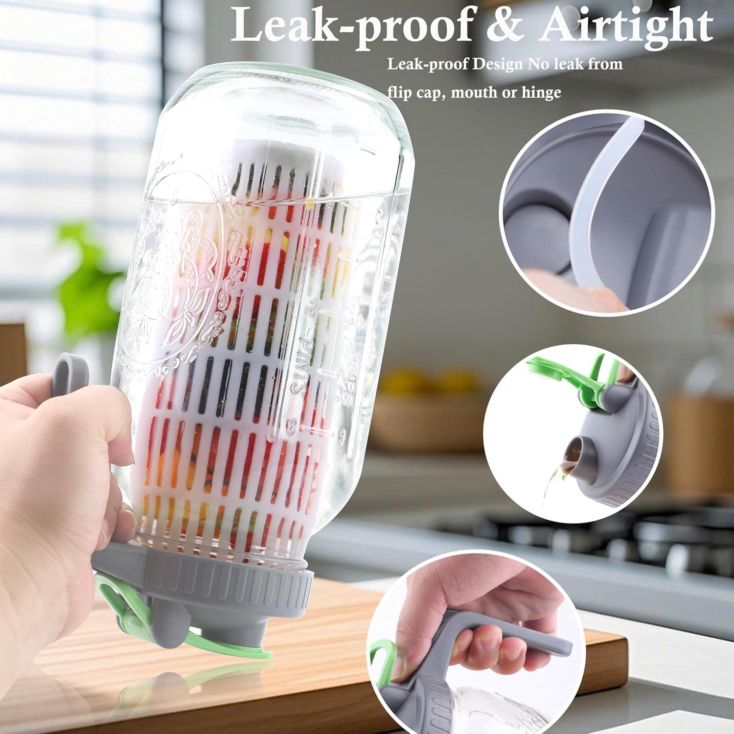 Jarra de vidrio Mason GMCOZY 1.89L con infusor y tapa hermética