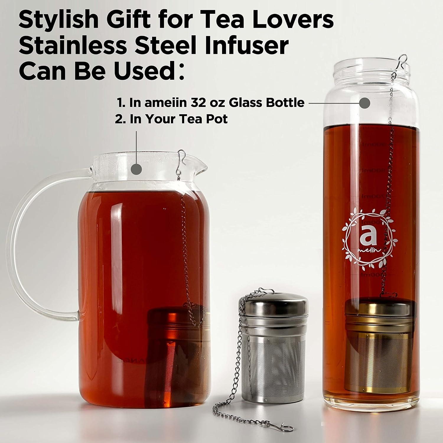 Botella de Agua de Vidrio Borosilicato 32oz Ameiin con Infusor
