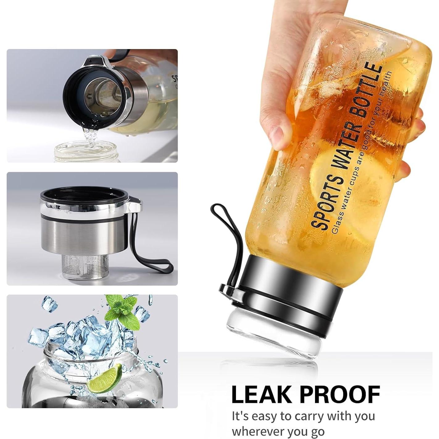 Botella de Agua de Vidrio Borosilicato Mymanjerfu 946ml con Infusor