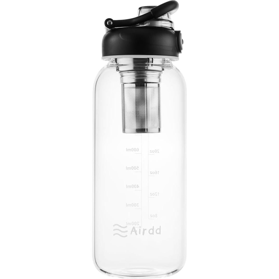 Botella de Agua de Vidrio Airdd 32oz con Infusor de Té