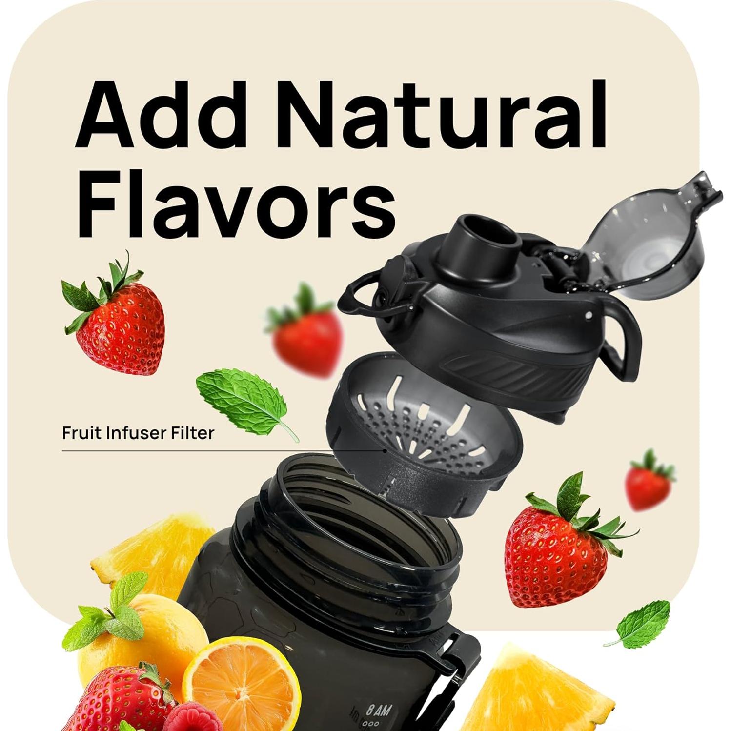 Botella Deportiva INEVIFIT 1L Libre de BPA con Infusor