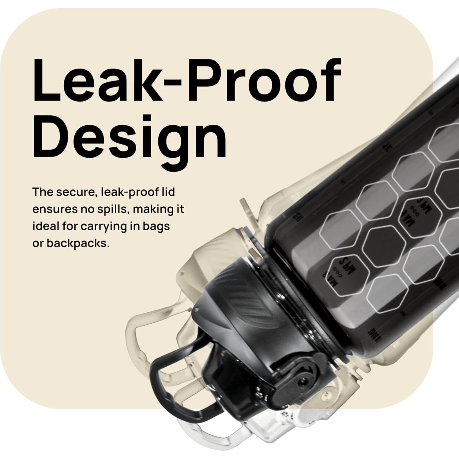 Botella Deportiva INEVIFIT 1L Libre de BPA con Infusor