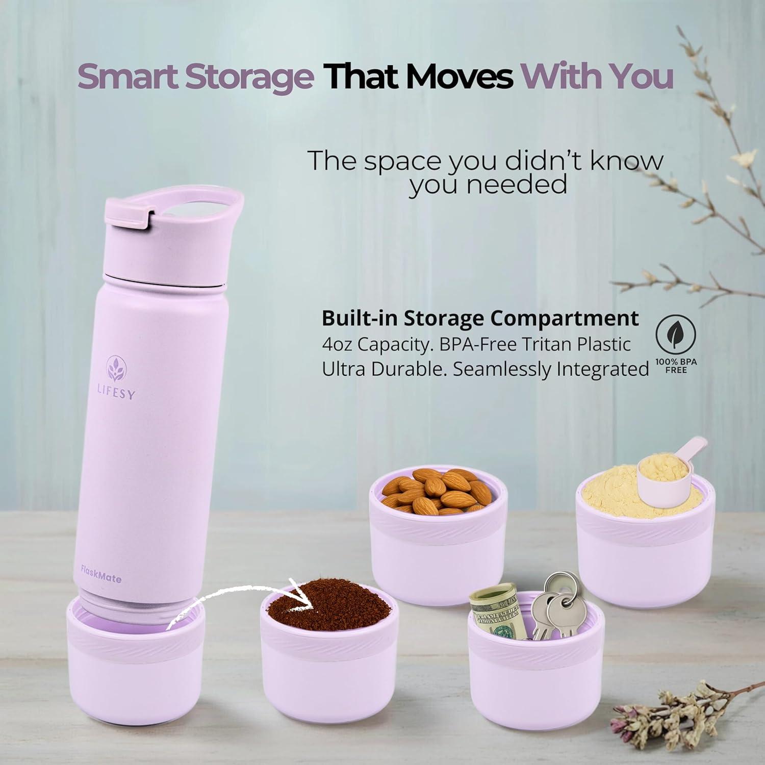 Botella Infusora de Té y Termo 0.5L LIFESY FlaskMate Lila