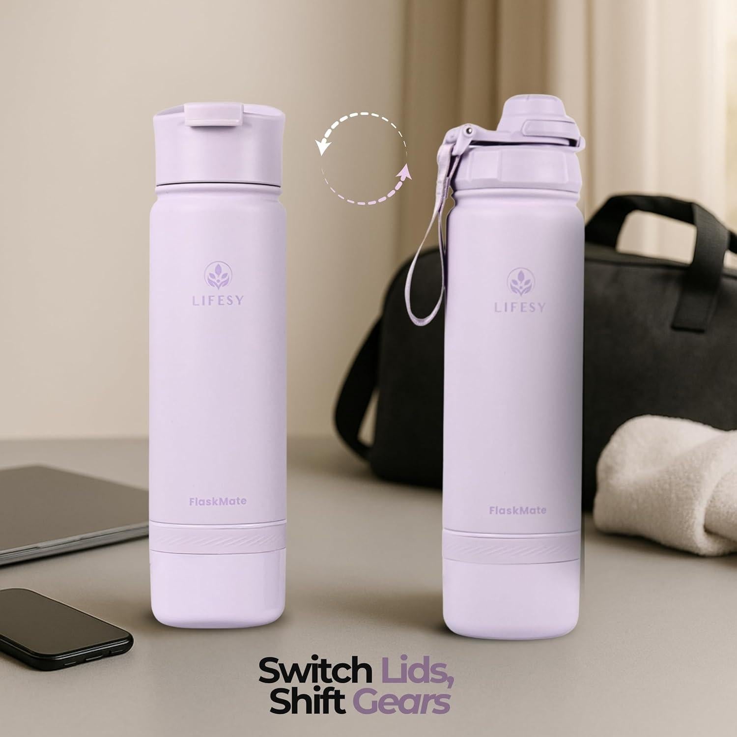 Botella Infusora de Té y Termo 0.5L LIFESY FlaskMate Lila