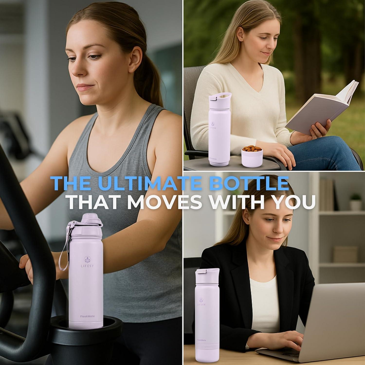 Botella Infusora de Té y Termo 0.5L LIFESY FlaskMate Lila