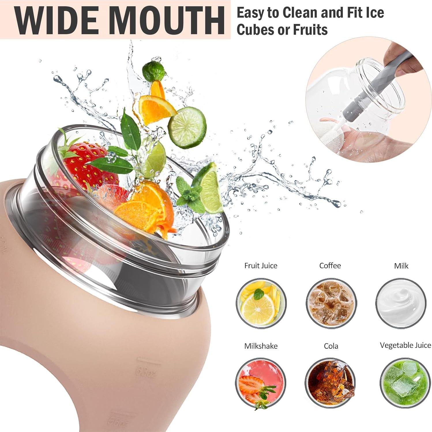 Botella de Agua de Vidrio 2.4L WINSA con Tapa 2-en-1 y Mango