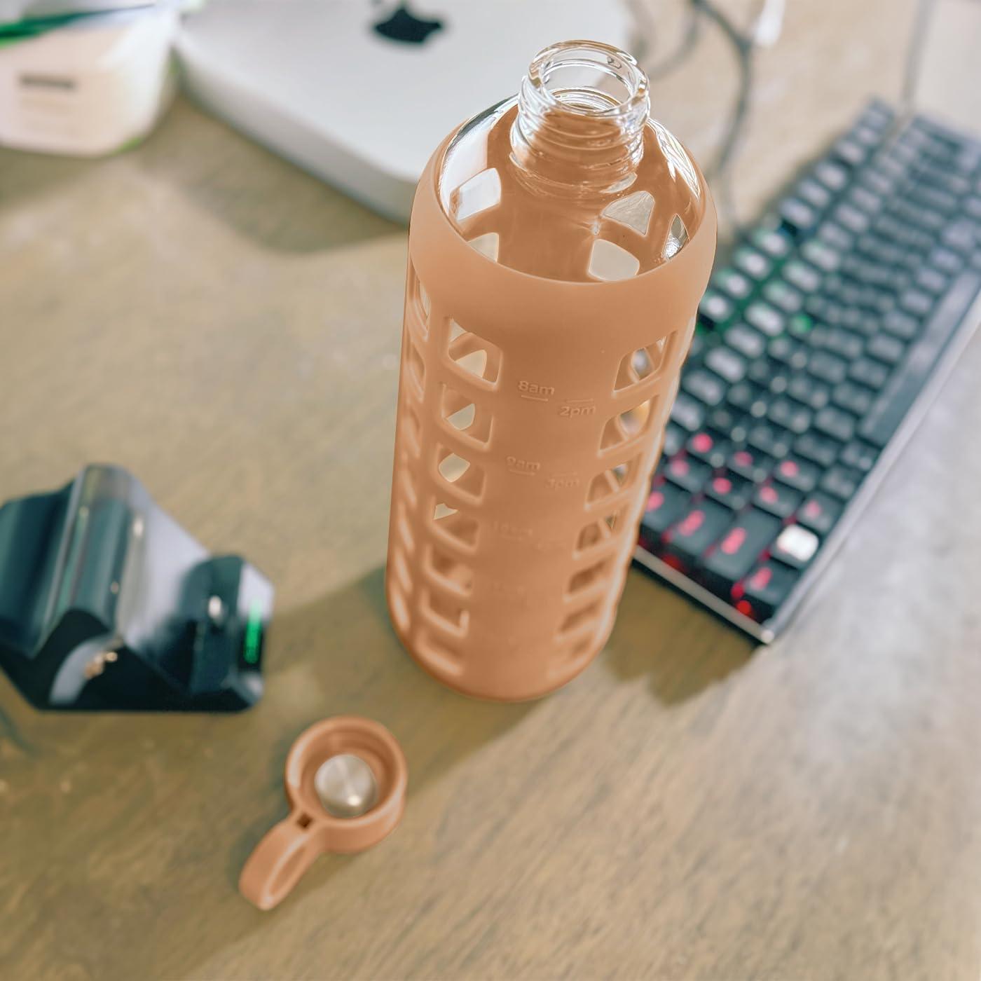 Botella de Agua de Vidrio Purifyou 22oz con Manga de Silicona