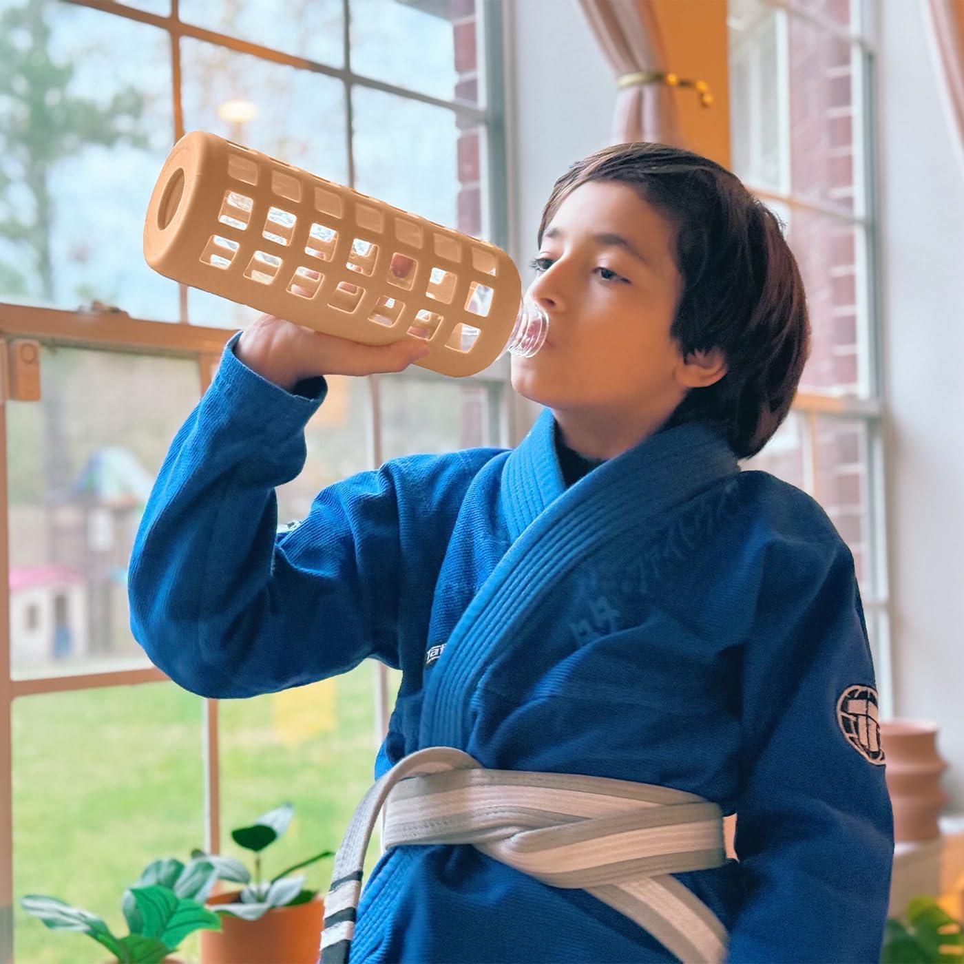 Botella de Agua de Vidrio Purifyou 22oz con Manga de Silicona