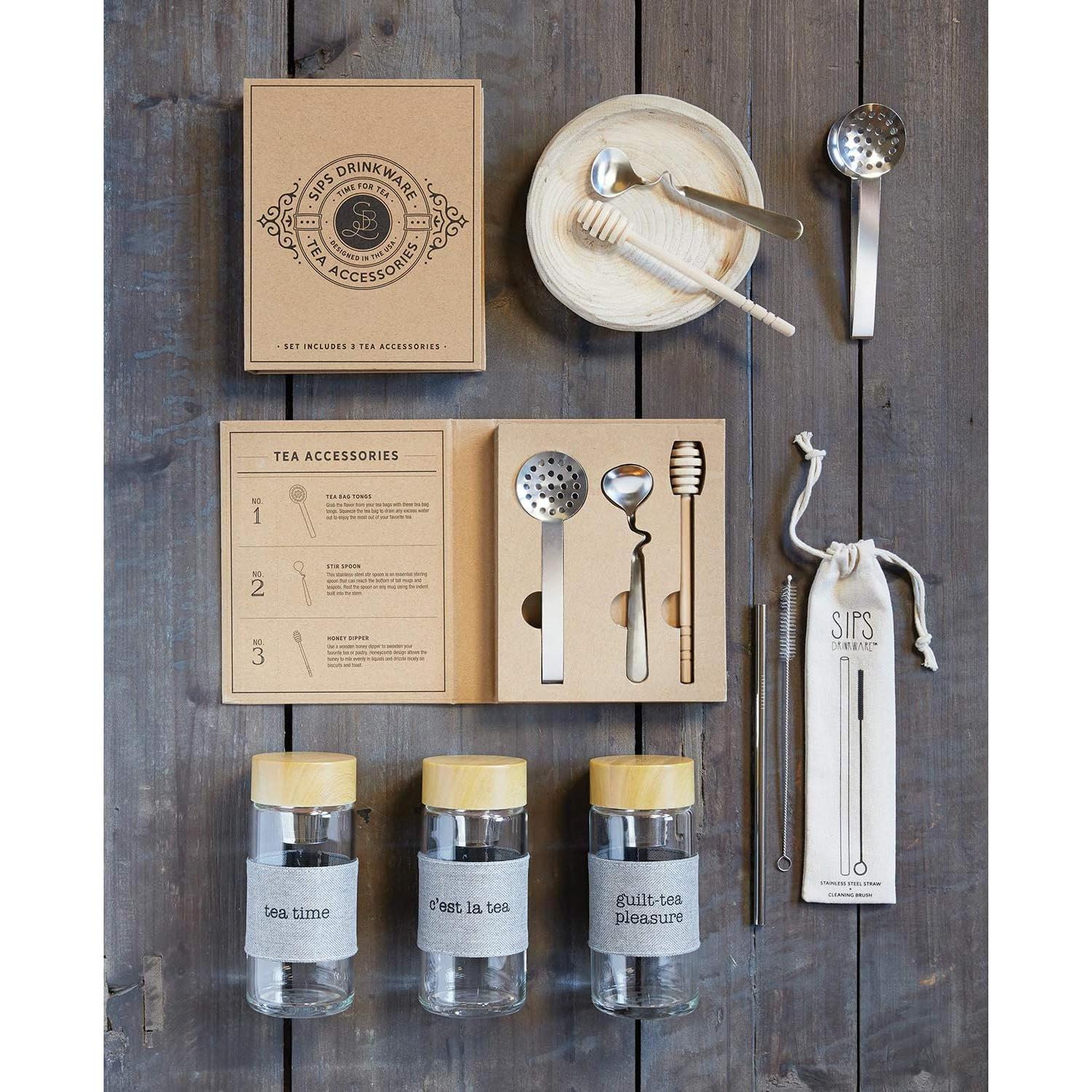 Botella de Agua de Vidrio SIPS con Infusor de Té 355 ml