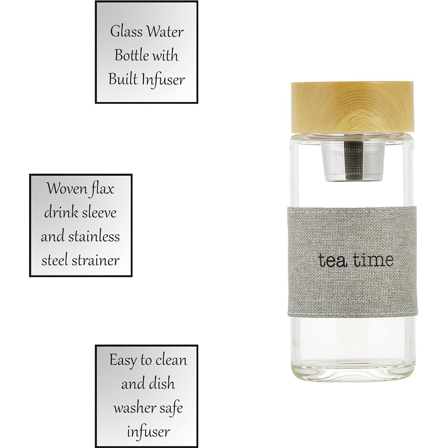 Botella de Agua de Vidrio SIPS con Infusor de Té 355 ml