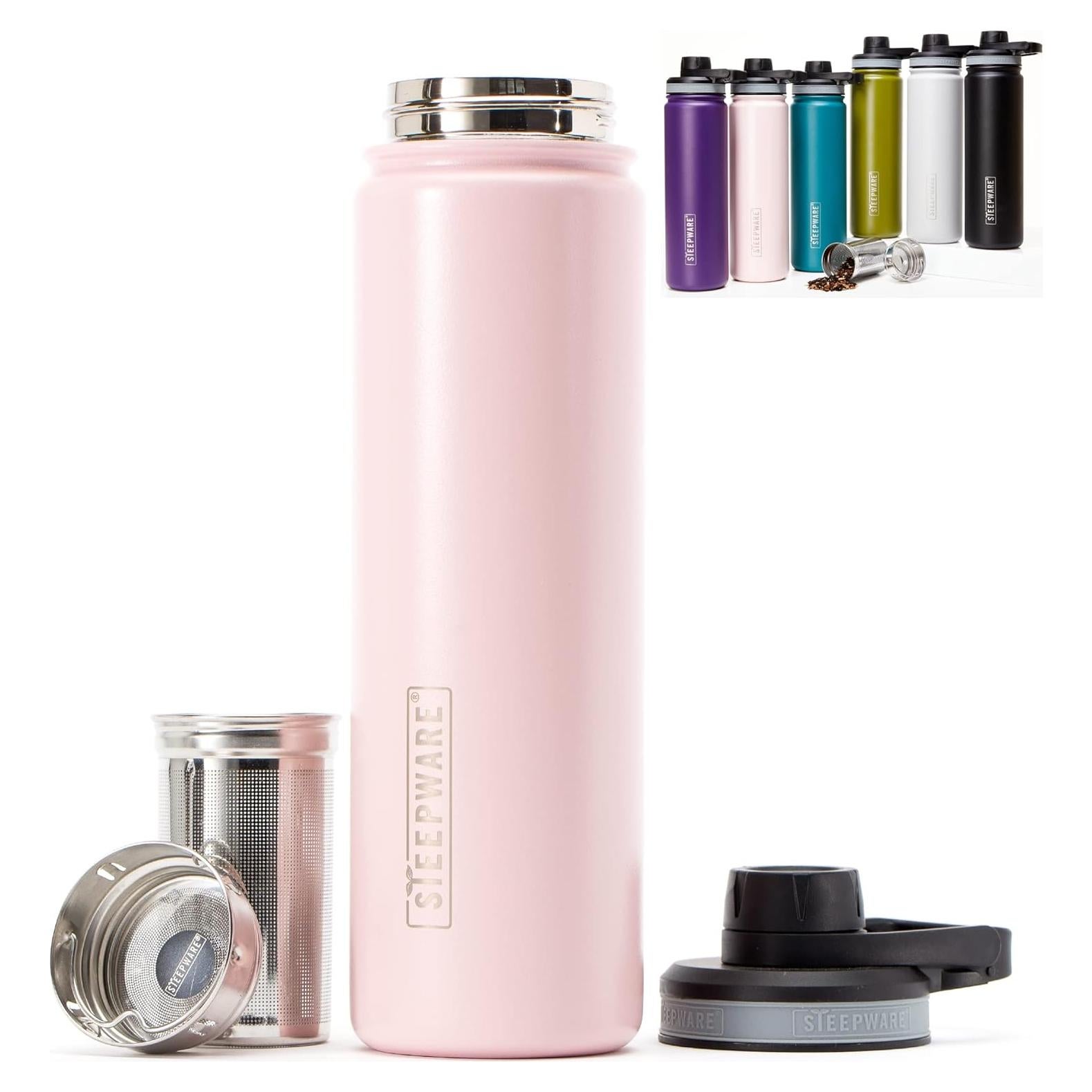 Tazón de Té Aislado The Tea Spot 22oz Rosa con Infusor