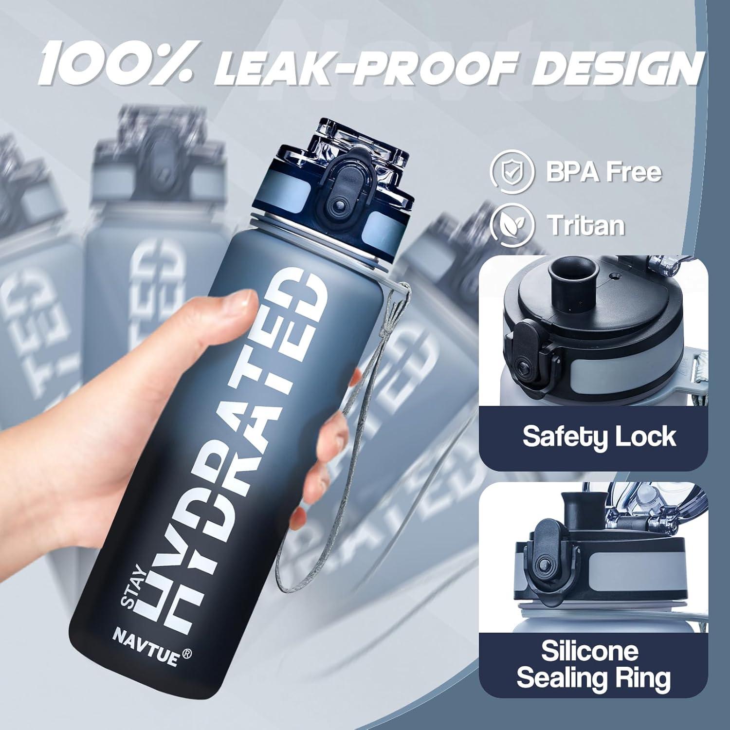 Botella de Agua Reutilizable NAVTUE 500ml Boca Ancha a Prueba de Fugas