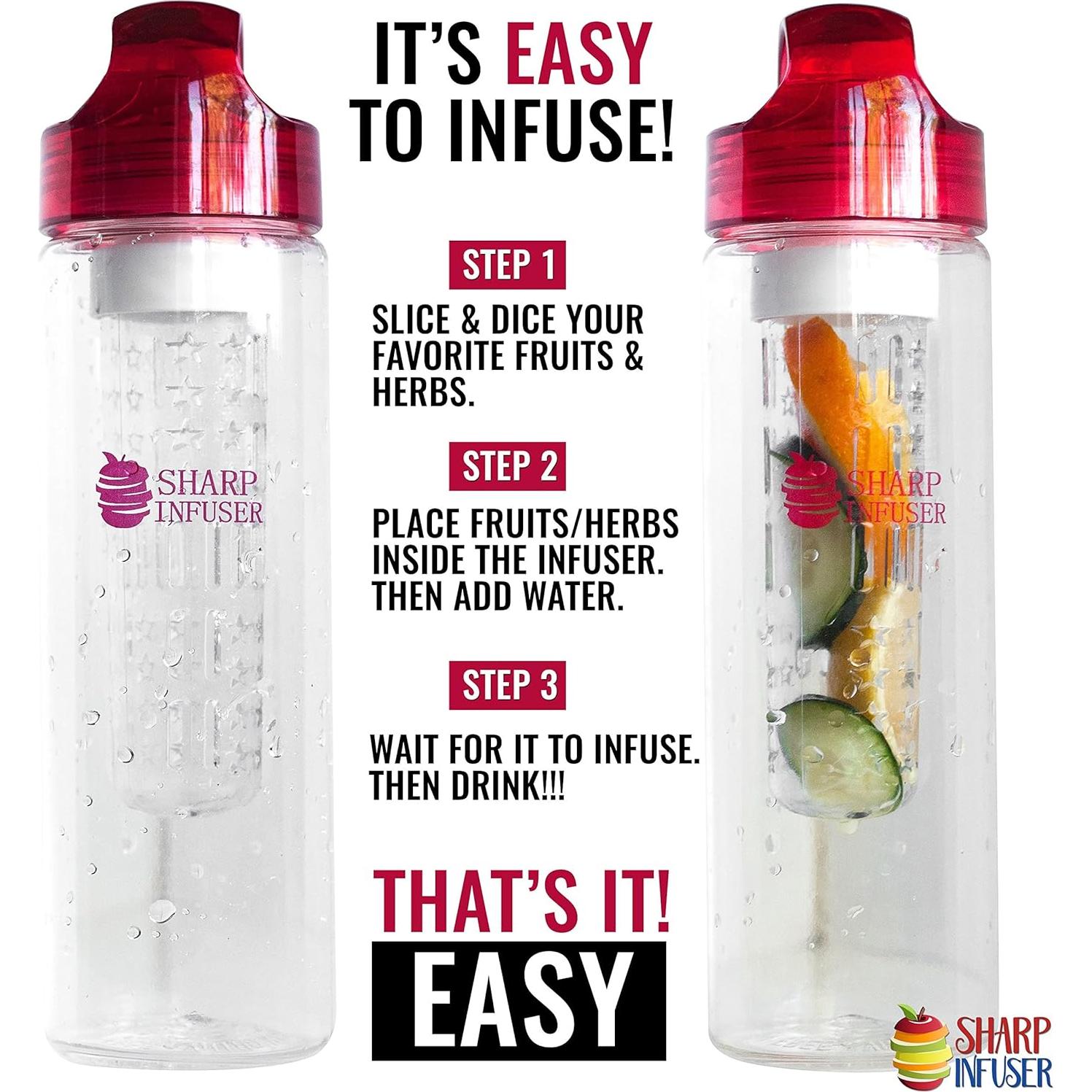 Botella de Agua con Infusor VIVALIFER 24 oz - Libre de BPA