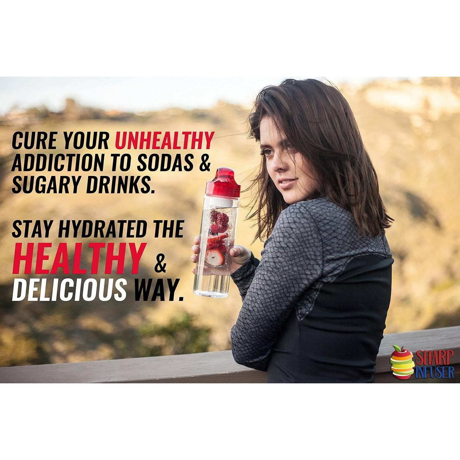 Botella de Agua con Infusor VIVALIFER 24 oz - Libre de BPA