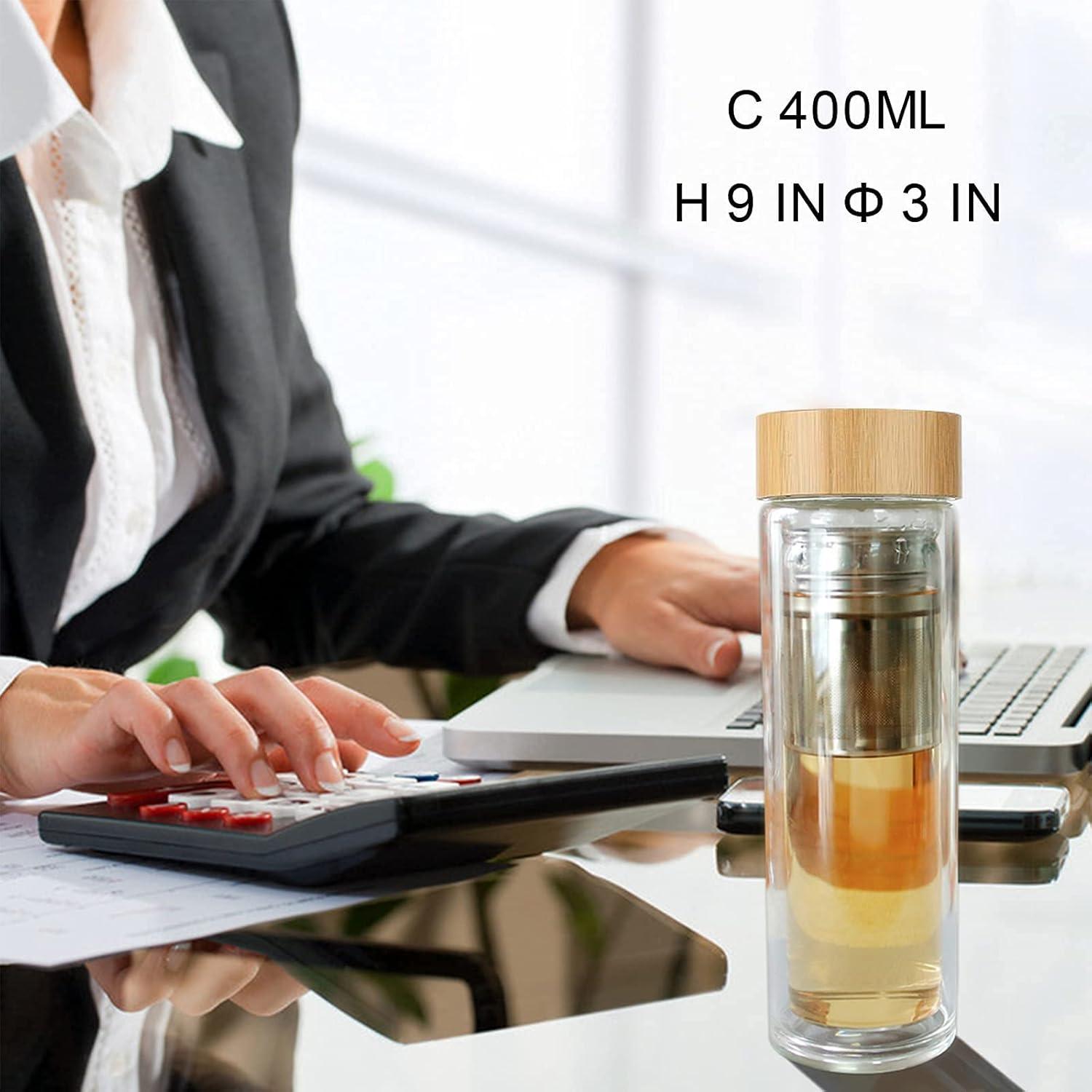 Botella de Té COMI 400 ml Vidrio Borosilicato Doble Pared