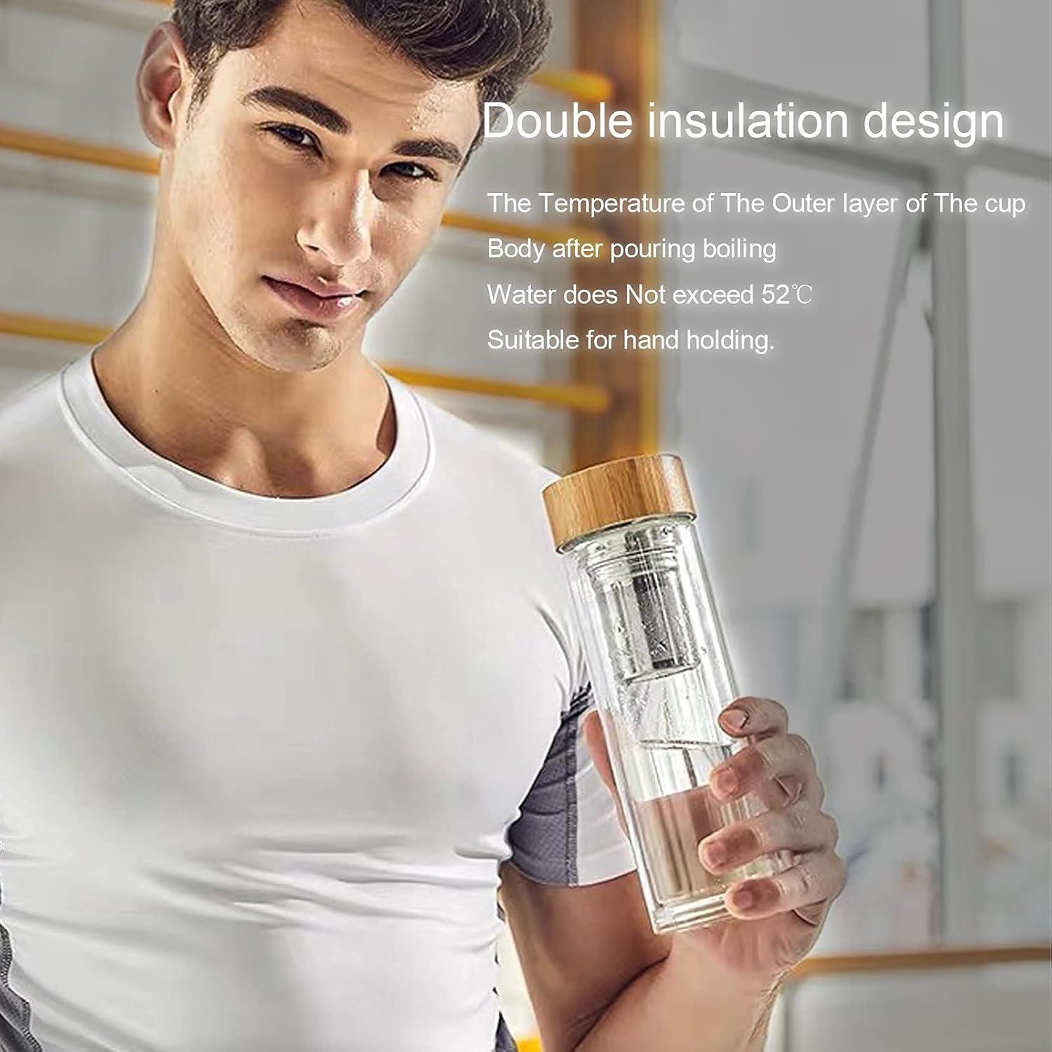 Botella de Té COMI 400 ml Vidrio Borosilicato Doble Pared