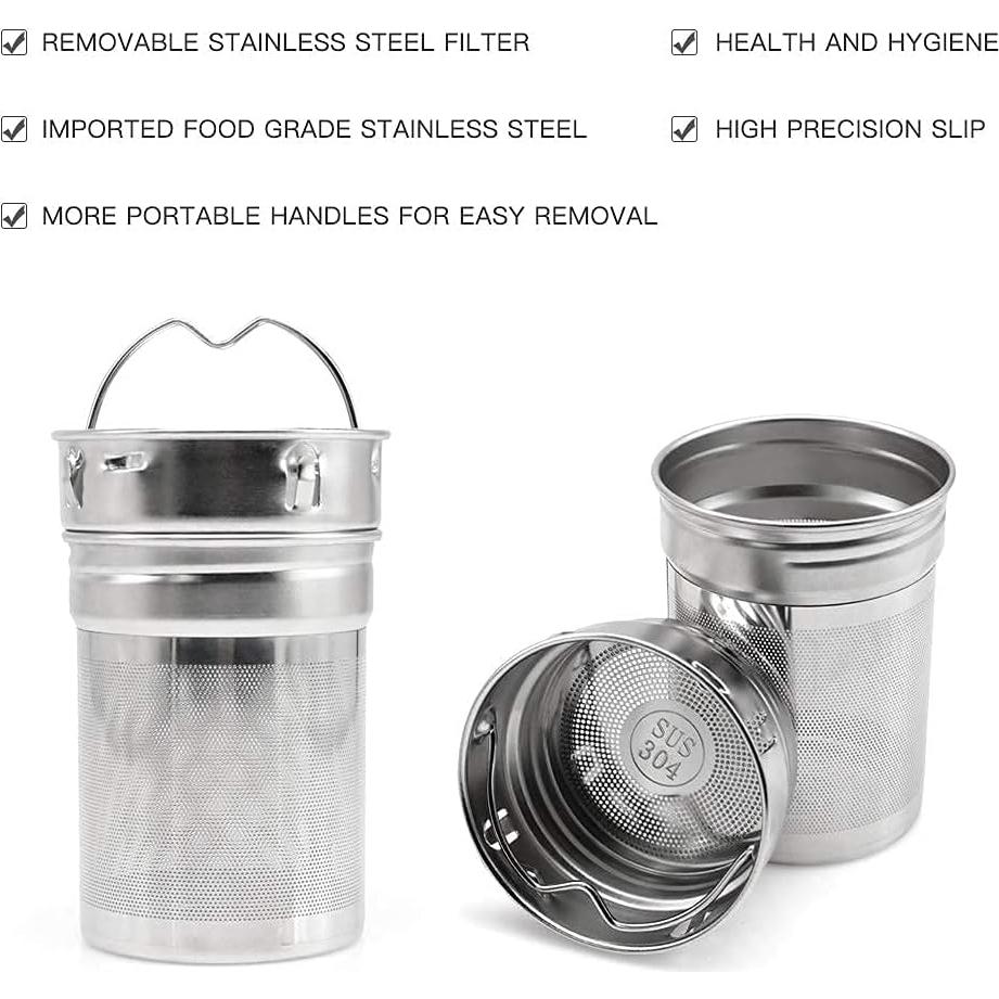 Botella de Té COMI 400 ml Vidrio Borosilicato Doble Pared