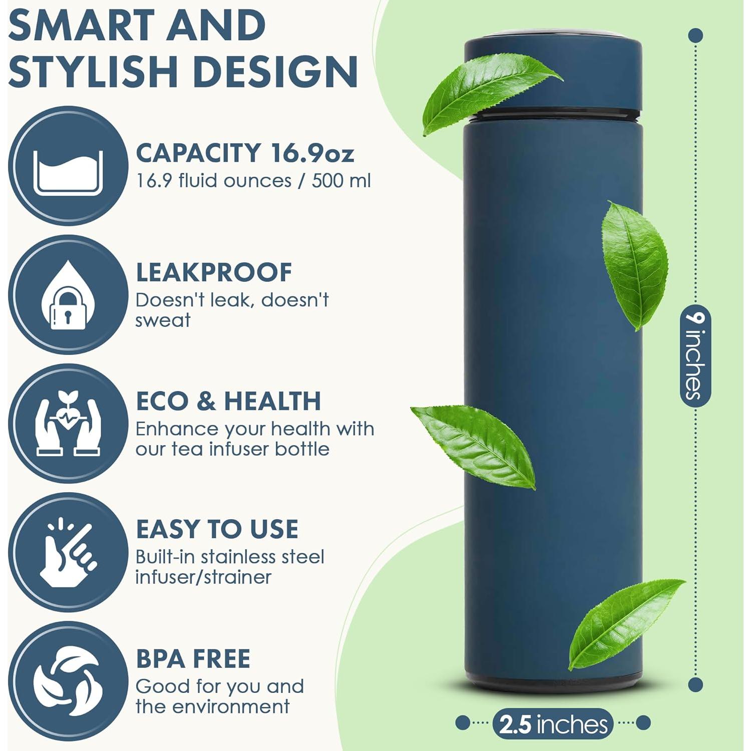 Termo Aislado AVARO 500ml con Infusor para Té y Café