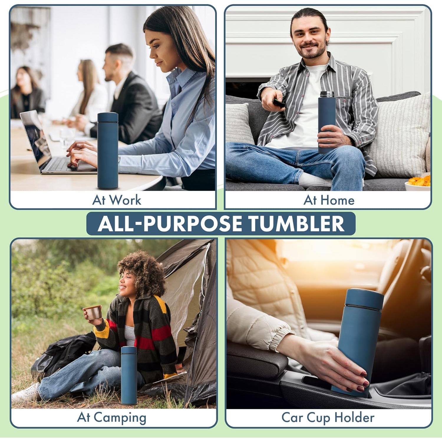 Termo Aislado AVARO 500ml con Infusor para Té y Café