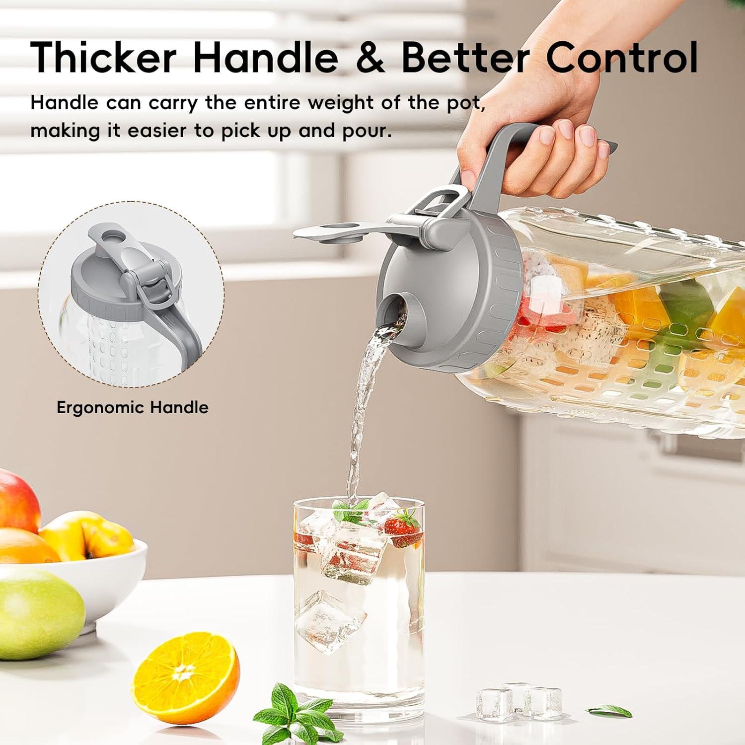 Jarra de Vidrio 1.81L OneDream con Infusor de Frutas y Tapa Hermética