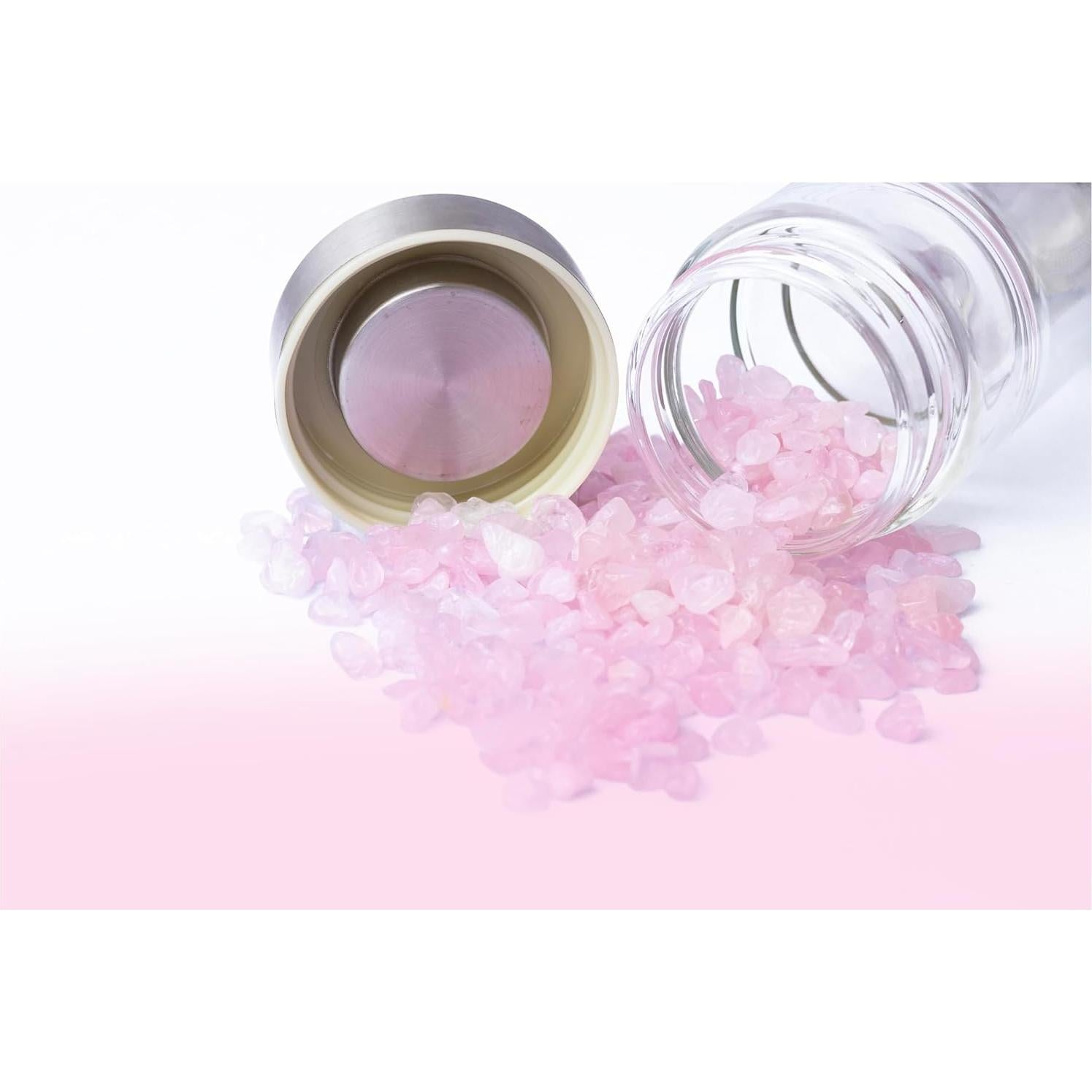 Botella Infusora de Té Ojasvit 355ml Doble Pared Cuarzo Rosa