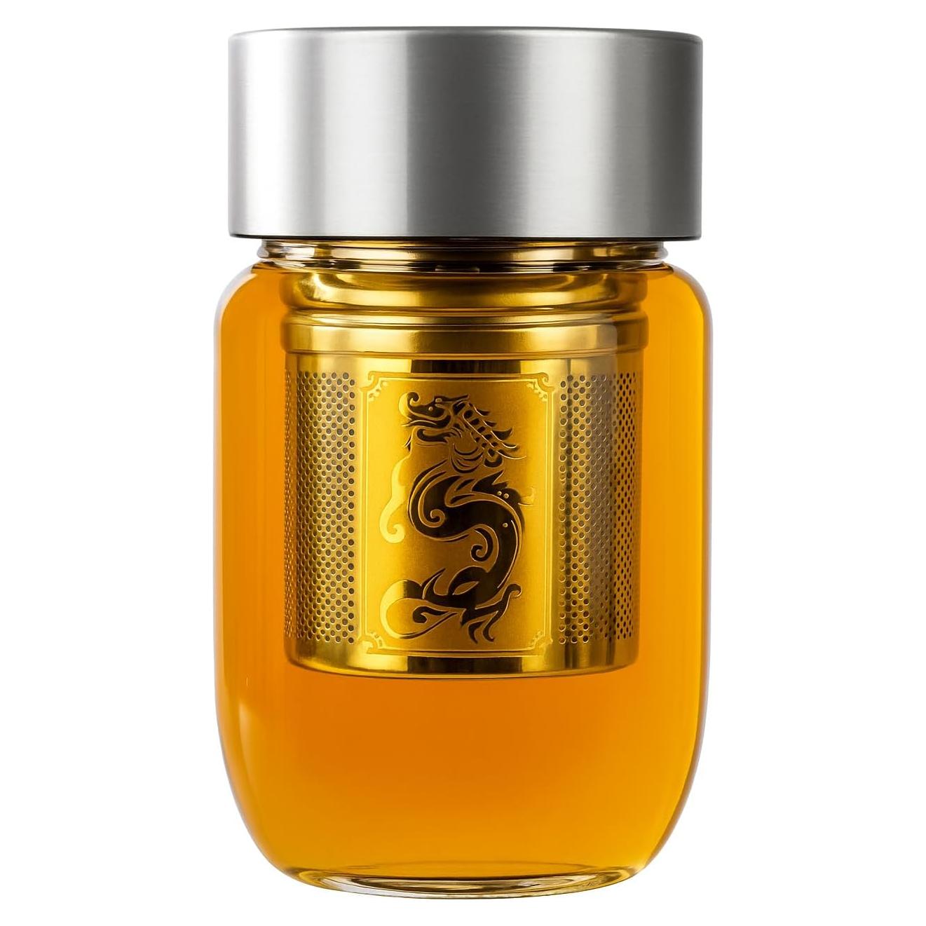 Botella Infusor de Té GlazzKraft 550 ml Vidrio Doble Pared