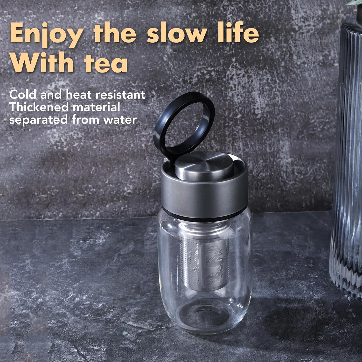 Botella Infusor de Té GlazzKraft 550 ml Vidrio Doble Pared