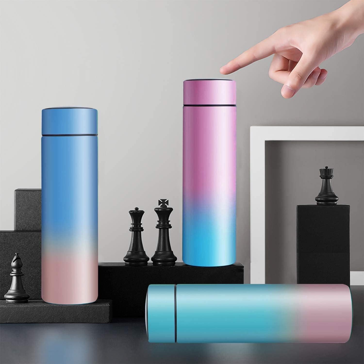 Taza de Café QiCheng&LYS 500ml con Pantalla LED Rosa