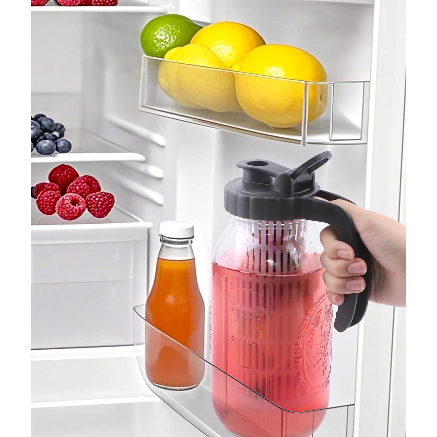 Jarra de Mason de Vidrio 1.81L GMJYAN con Infusor - 2 Piezas