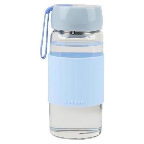 Botella de Agua de Vidrio DEDEYA 380ml con Funda Silicona Azul