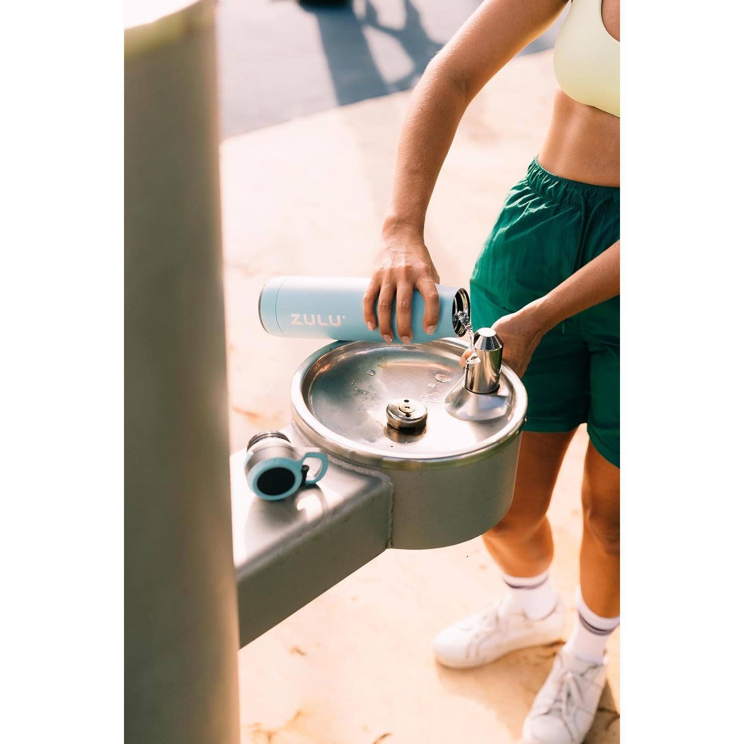 Botella de Agua Aislada ZULU Ace 0.68L Azul Hielo con Boquilla