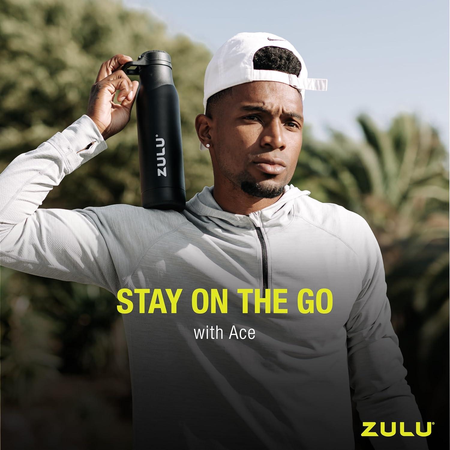 Botella de Agua Aislada ZULU Ace 0.68L Azul Hielo con Boquilla