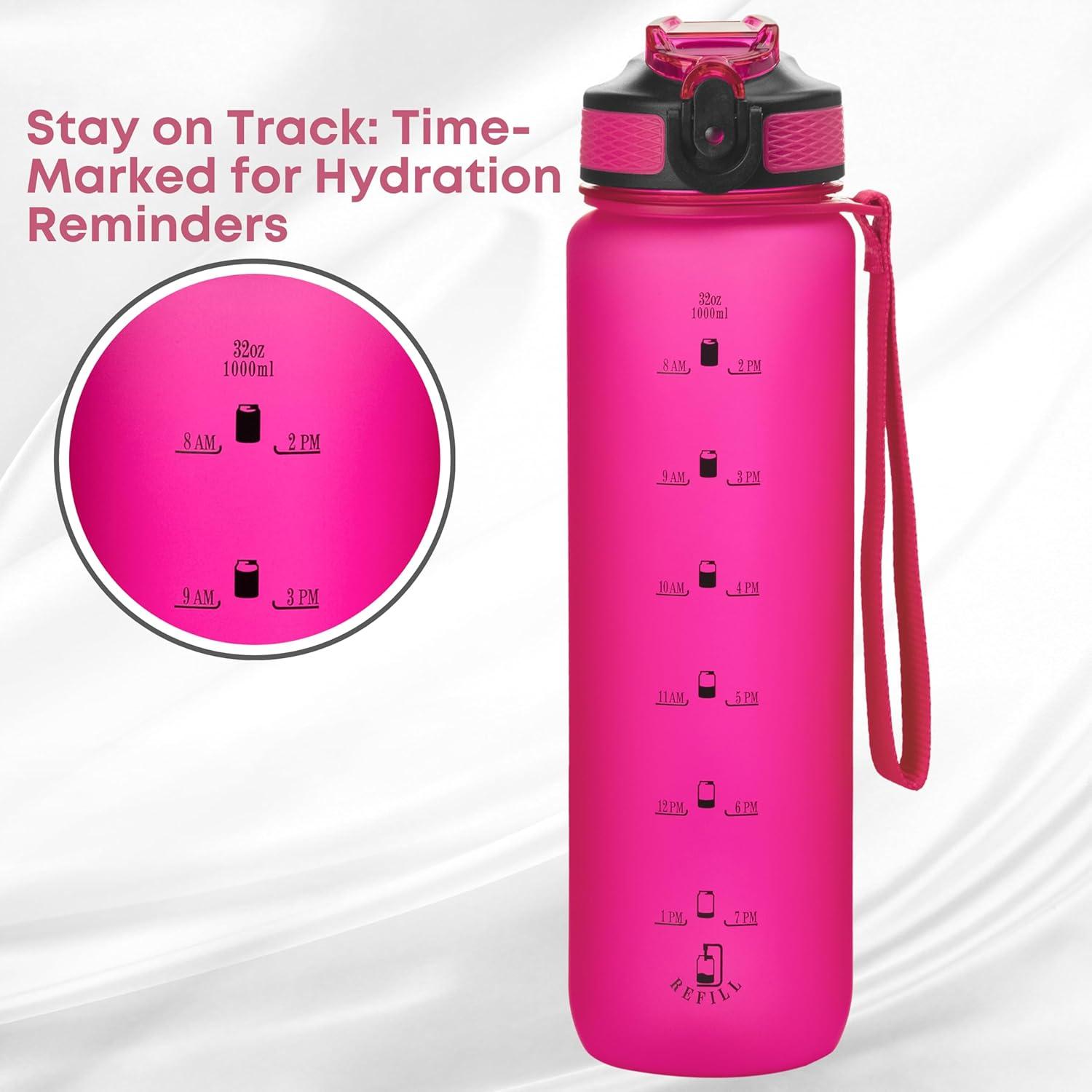 Botella de Agua Reutilizable VINCE+ Titan 32oz Rosa Profundo