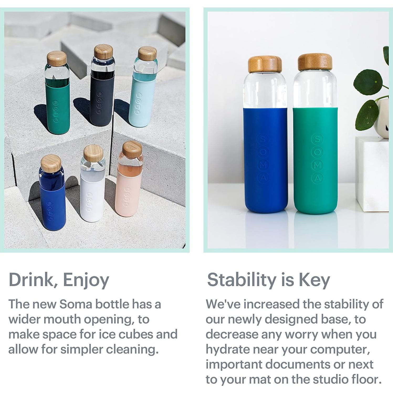 Botella de Agua de Vidrio 500ml Soma Libre de BPA Zafiro