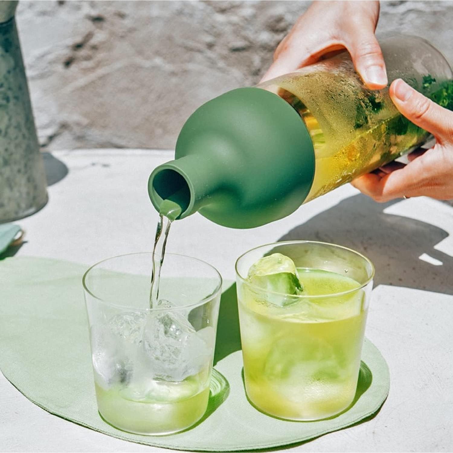 Botella de Té Frío Hario 750ml Verde Oliva - Infusor