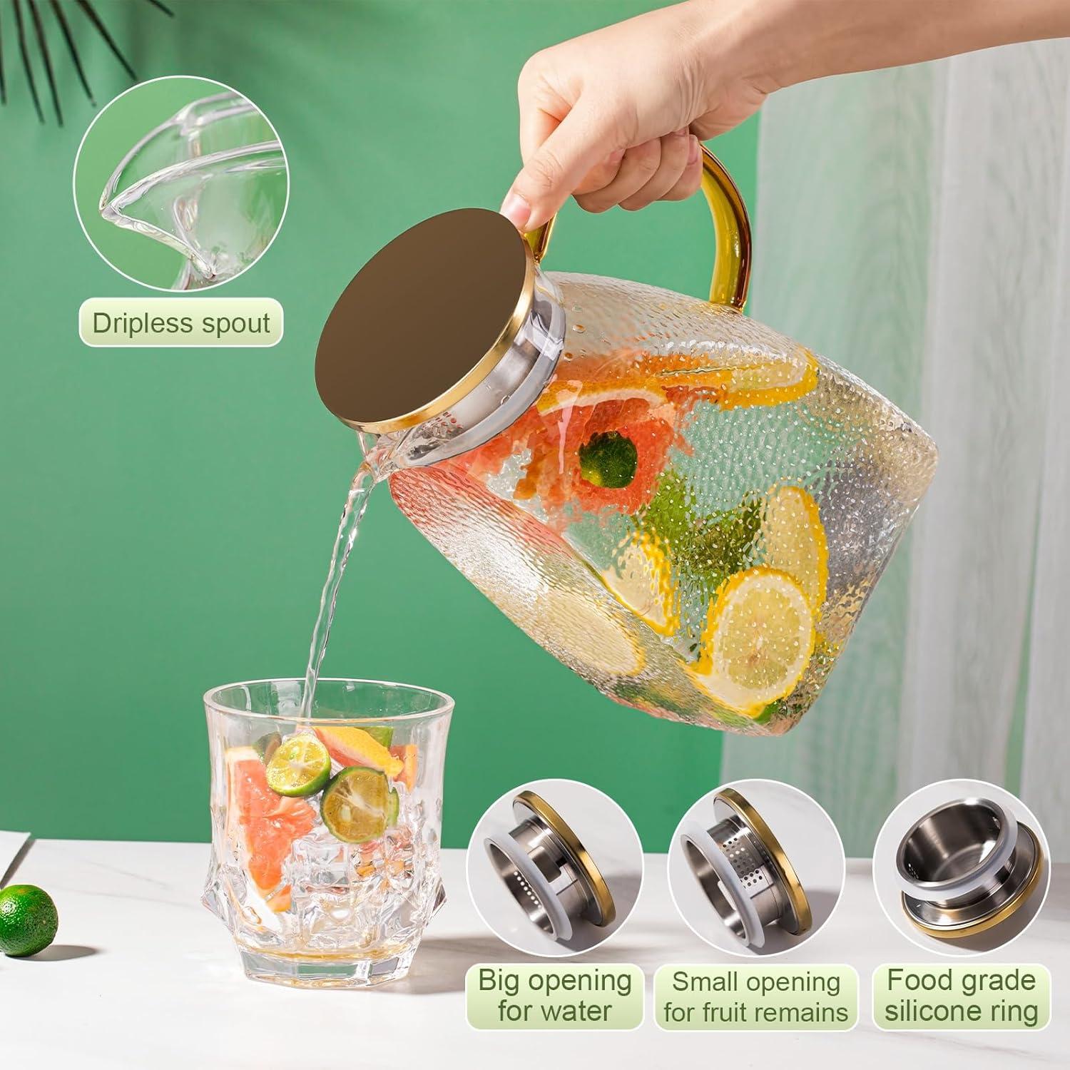 Jarra de Vidrio Borosilicato 1.8L WARMSIMPLE con Tapa