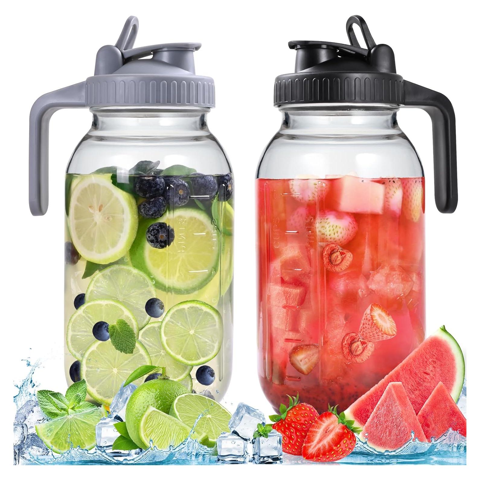 Set de 2 Jarras de Vidrio Herméticas Scidea 1.89L con Tapa