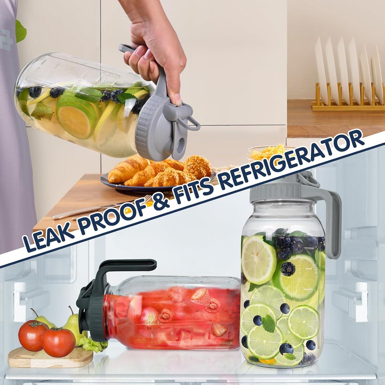 Set de 2 Jarras de Vidrio Herméticas Scidea 1.89L con Tapa