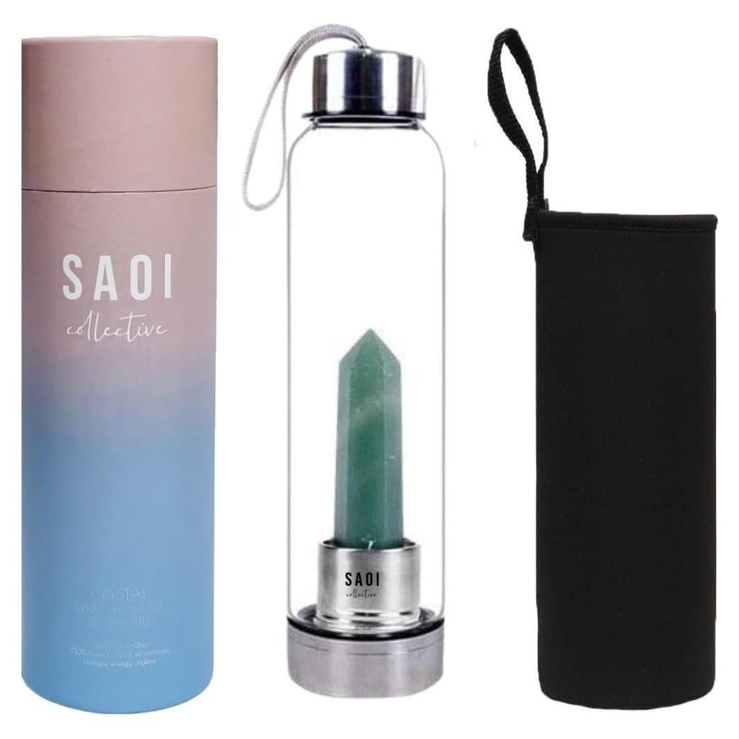 Botella de Agua de Cristal SAOI 500 ml con Aventurina
