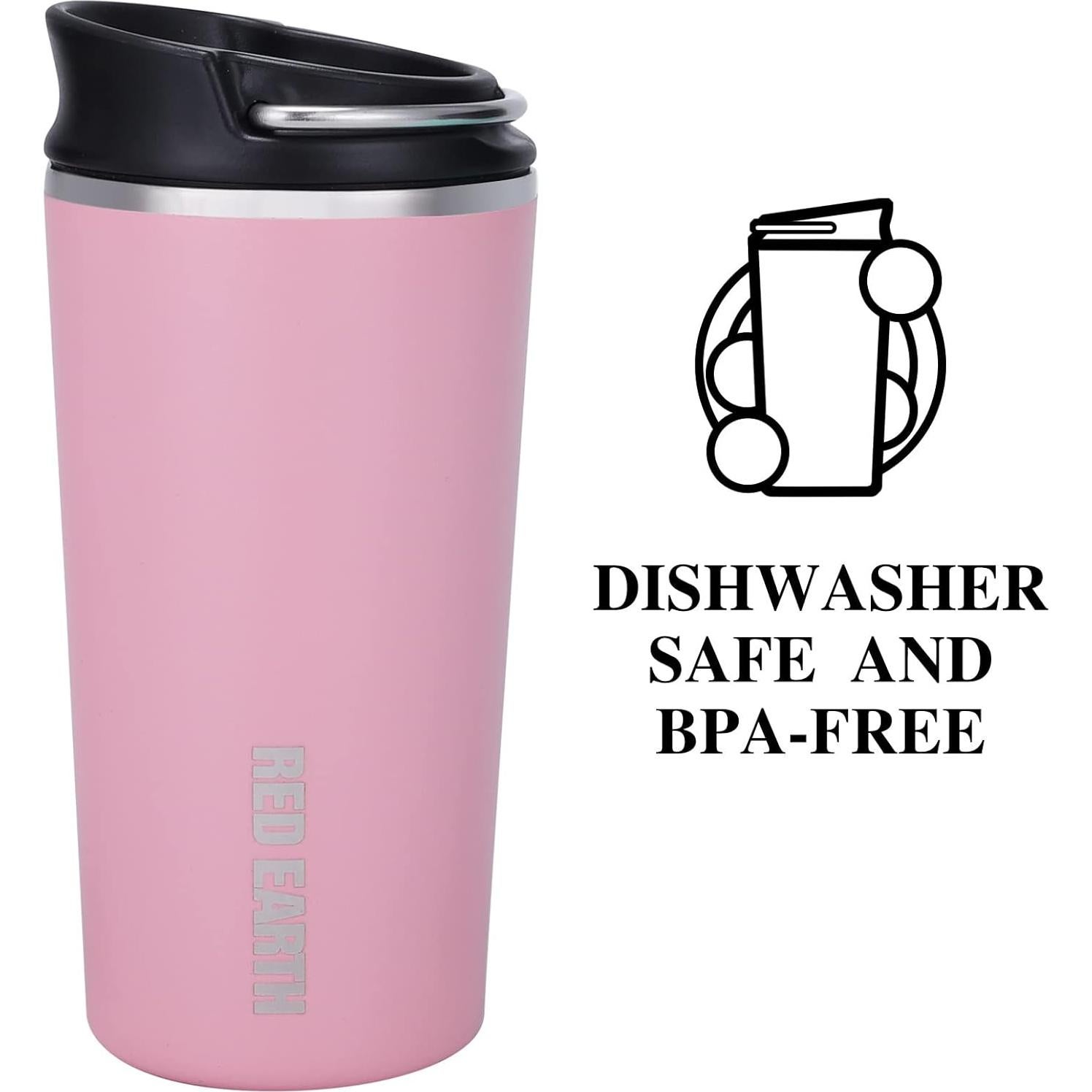 Taza de Té de Viaje GiNT 17oz Acero Inoxidable Rosa con Infusor