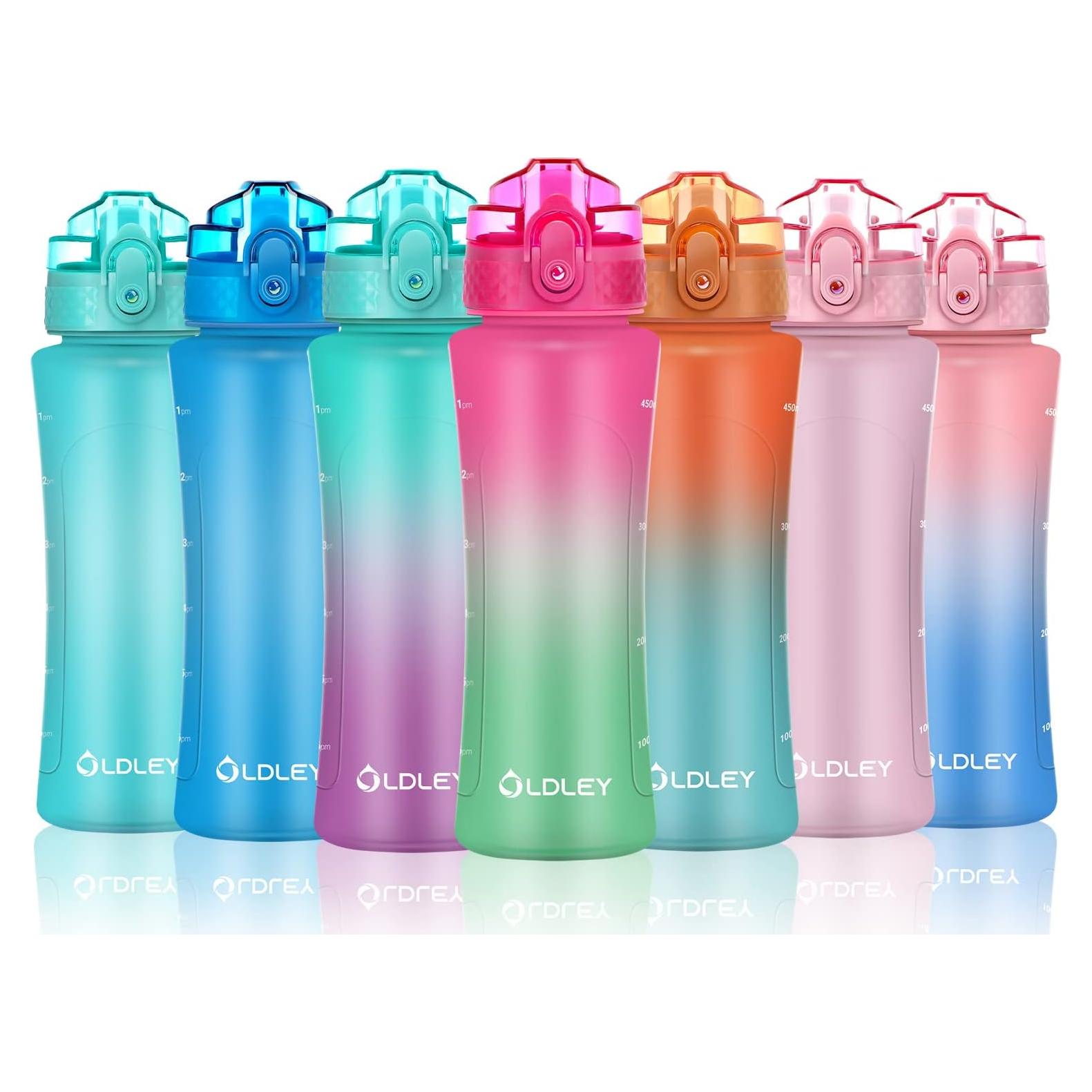 Botella de Agua Oldley 450ml para Niños con Popote Sin BPA