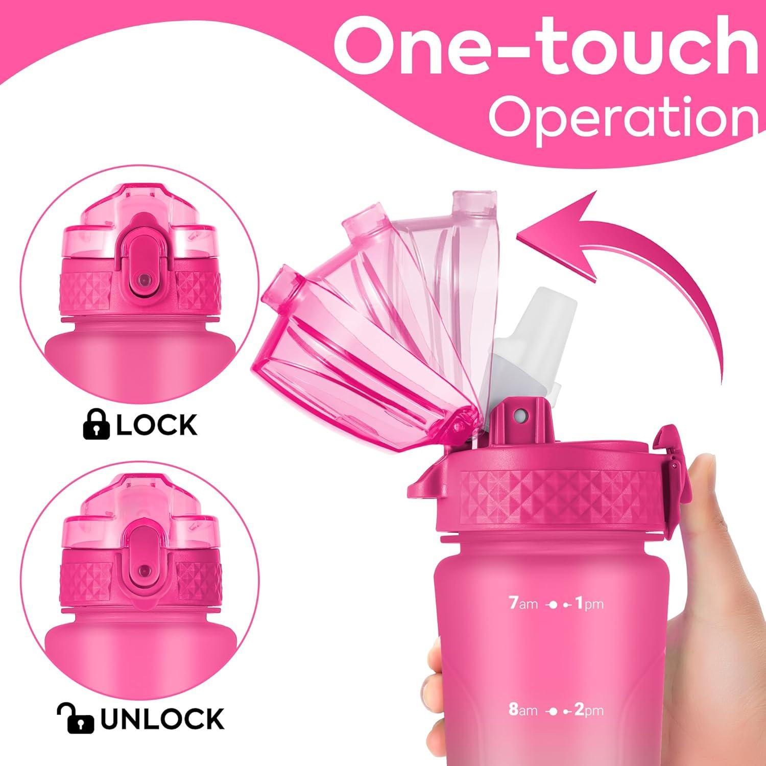 Botella de Agua Oldley 450ml para Niños con Popote Sin BPA