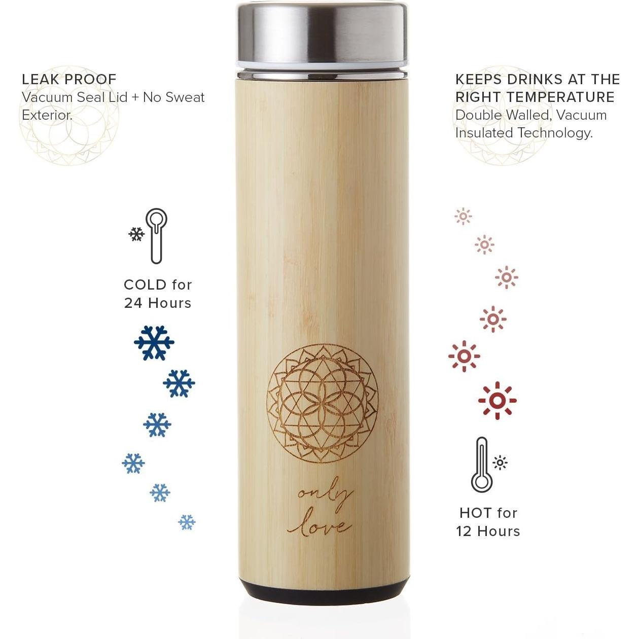 Taza de Viaje de Bambú Aislada Sacred Lotus Love 1L