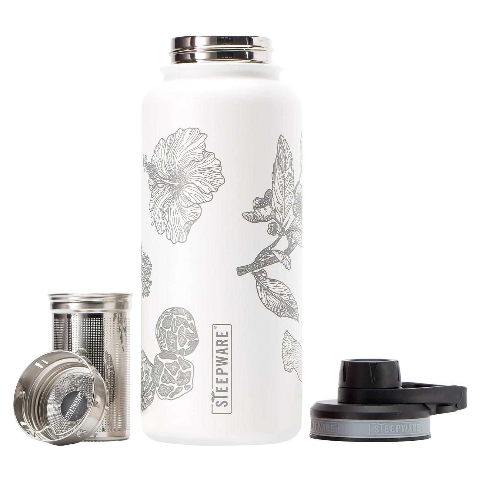 Botella de Viaje de Té The Tea Spot 0.95L Doble Pared Blanca