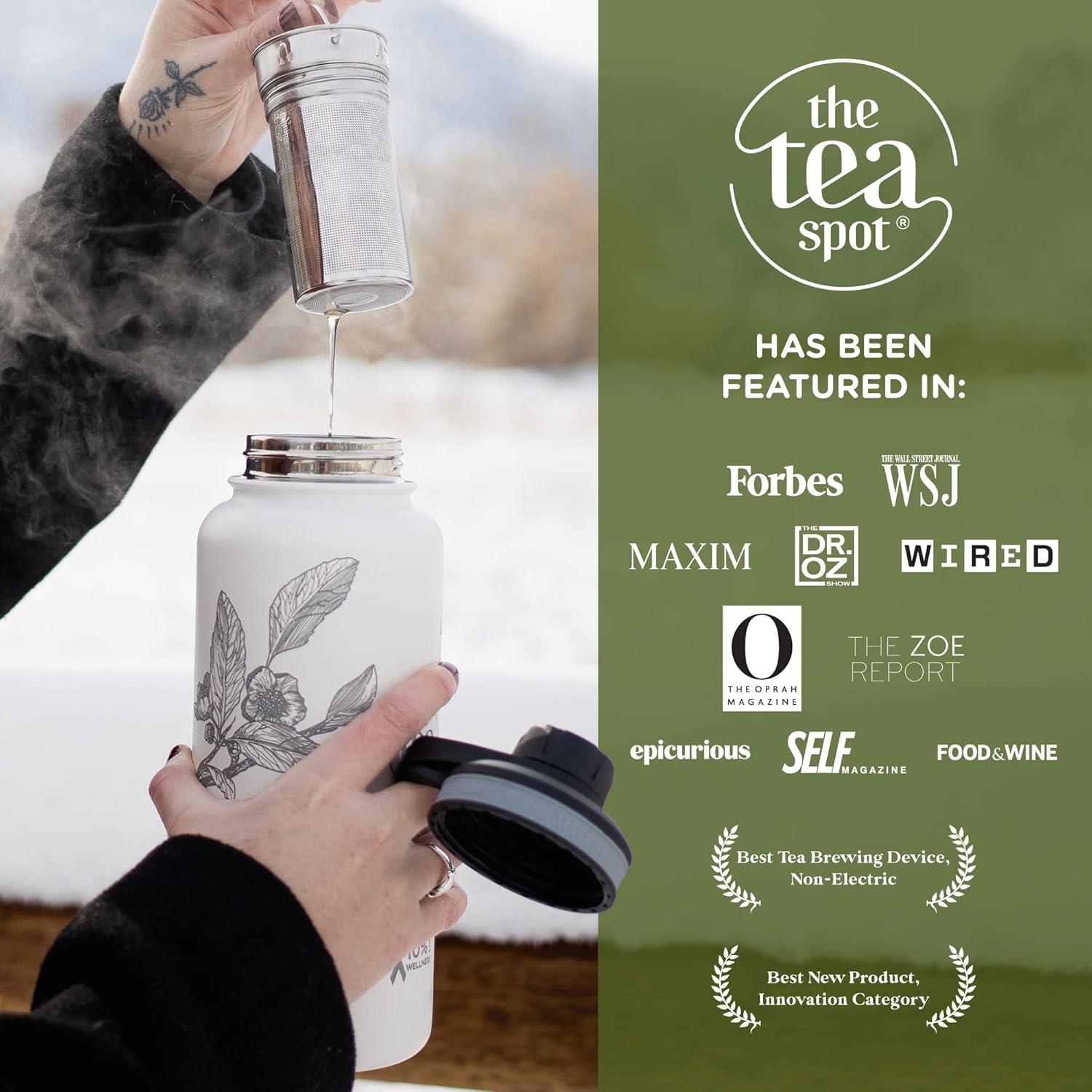 Botella de Viaje de Té The Tea Spot 0.95L Doble Pared Blanca