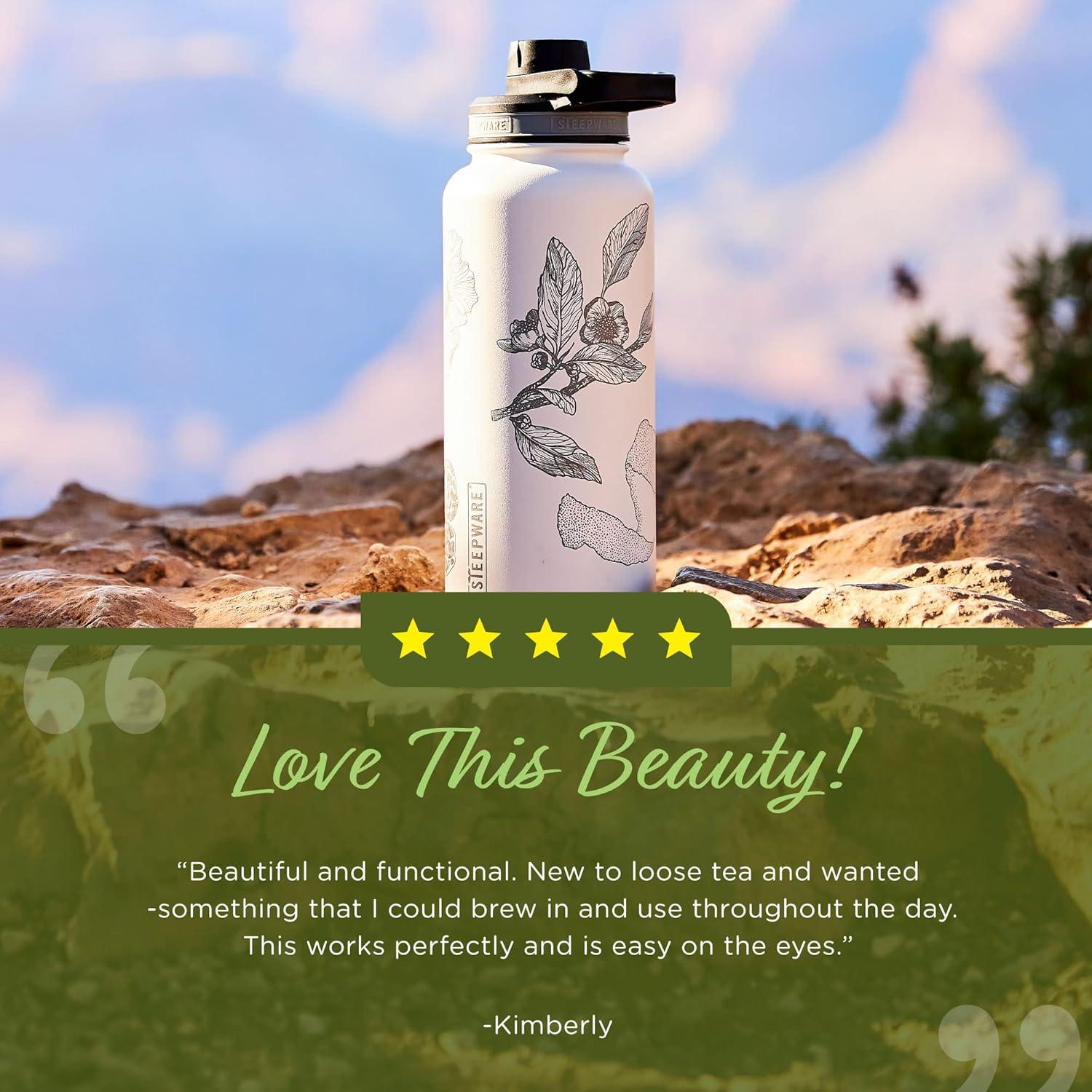 Botella de Viaje de Té The Tea Spot 0.95L Doble Pared Blanca