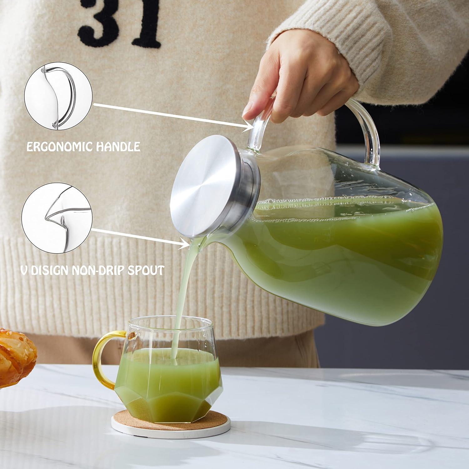 Jarra de vidrio Karafu 68Oz con tapa resistente al calor