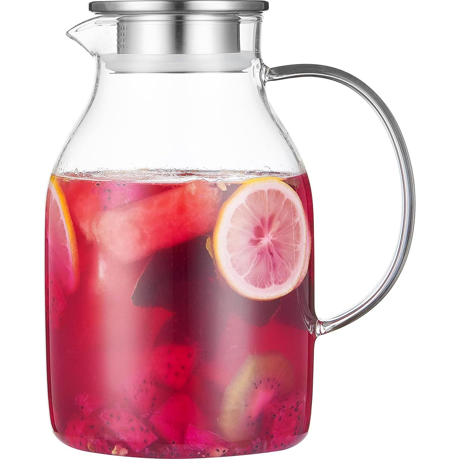 Jarra de vidrio Karafu 68Oz con tapa resistente al calor